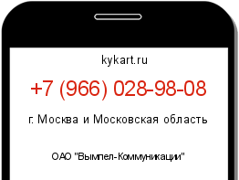 Информация о номере телефона +7 (966) 028-98-08: регион, оператор