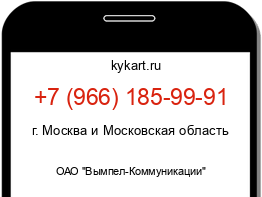 Информация о номере телефона +7 (966) 185-99-91: регион, оператор