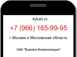 Информация о номере телефона +7 (966) 185-99-95: регион, оператор