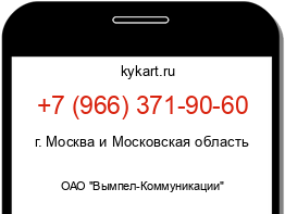Информация о номере телефона +7 (966) 371-90-60: регион, оператор