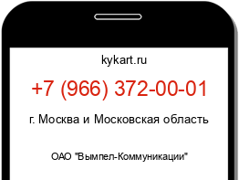 Информация о номере телефона +7 (966) 372-00-01: регион, оператор
