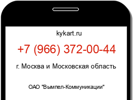 Информация о номере телефона +7 (966) 372-00-44: регион, оператор
