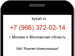 Информация о номере телефона +7 (966) 372-02-14: регион, оператор