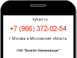 Информация о номере телефона +7 (966) 372-02-54: регион, оператор