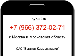 Информация о номере телефона +7 (966) 372-02-71: регион, оператор