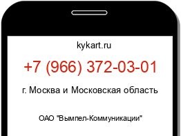 Информация о номере телефона +7 (966) 372-03-01: регион, оператор