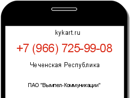 Информация о номере телефона +7 (966) 725-99-08: регион, оператор