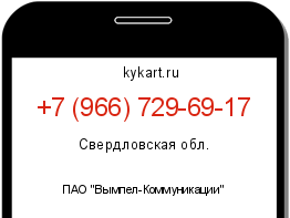 Информация о номере телефона +7 (966) 729-69-17: регион, оператор