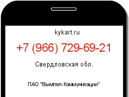Информация о номере телефона +7 (966) 729-69-21: регион, оператор