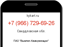 Информация о номере телефона +7 (966) 729-69-26: регион, оператор