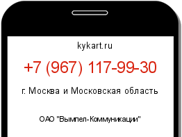 Информация о номере телефона +7 (967) 117-99-30: регион, оператор