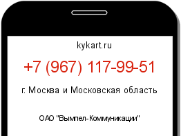 Информация о номере телефона +7 (967) 117-99-51: регион, оператор