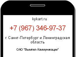 Информация о номере телефона +7 (967) 346-97-37: регион, оператор