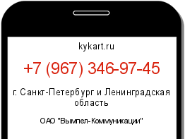 Информация о номере телефона +7 (967) 346-97-45: регион, оператор
