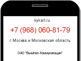 Информация о номере телефона +7 (968) 060-81-79: регион, оператор