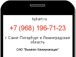 Информация о номере телефона +7 (968) 196-71-23: регион, оператор