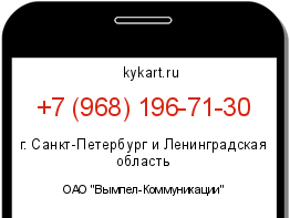 Информация о номере телефона +7 (968) 196-71-30: регион, оператор