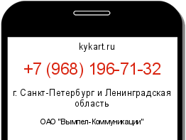 Информация о номере телефона +7 (968) 196-71-32: регион, оператор