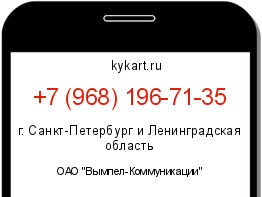Информация о номере телефона +7 (968) 196-71-35: регион, оператор