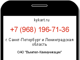Информация о номере телефона +7 (968) 196-71-36: регион, оператор