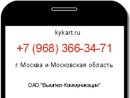 Информация о номере телефона +7 (968) 366-34-71: регион, оператор