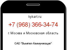 Информация о номере телефона +7 (968) 366-34-74: регион, оператор