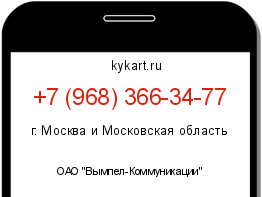 Информация о номере телефона +7 (968) 366-34-77: регион, оператор