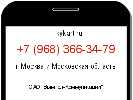 Информация о номере телефона +7 (968) 366-34-79: регион, оператор