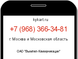 Информация о номере телефона +7 (968) 366-34-81: регион, оператор