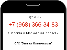 Информация о номере телефона +7 (968) 366-34-83: регион, оператор