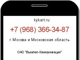 Информация о номере телефона +7 (968) 366-34-87: регион, оператор