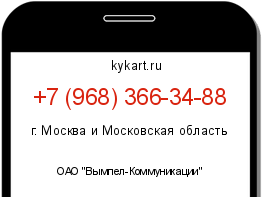 Информация о номере телефона +7 (968) 366-34-88: регион, оператор