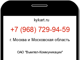 Информация о номере телефона +7 (968) 729-94-59: регион, оператор