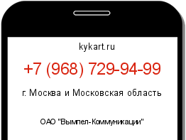Информация о номере телефона +7 (968) 729-94-99: регион, оператор