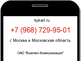 Информация о номере телефона +7 (968) 729-95-01: регион, оператор