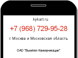 Информация о номере телефона +7 (968) 729-95-28: регион, оператор