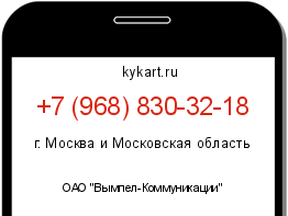 Информация о номере телефона +7 (968) 830-32-18: регион, оператор