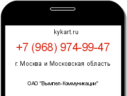 Информация о номере телефона +7 (968) 974-99-47: регион, оператор