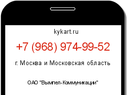 Информация о номере телефона +7 (968) 974-99-52: регион, оператор