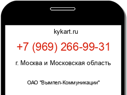 Информация о номере телефона +7 (969) 266-99-31: регион, оператор