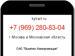 Информация о номере телефона +7 (969) 280-83-04: регион, оператор