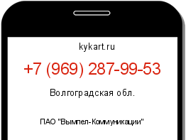 Информация о номере телефона +7 (969) 287-99-53: регион, оператор