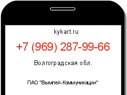 Информация о номере телефона +7 (969) 287-99-66: регион, оператор