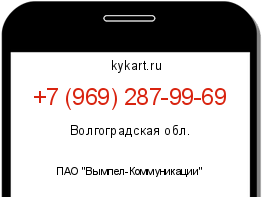 Информация о номере телефона +7 (969) 287-99-69: регион, оператор