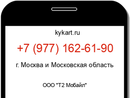 Информация о номере телефона +7 (977) 162-61-90: регион, оператор