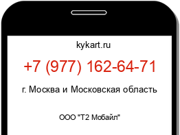 Информация о номере телефона +7 (977) 162-64-71: регион, оператор