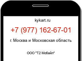 Информация о номере телефона +7 (977) 162-67-01: регион, оператор