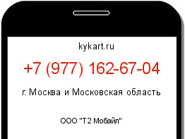 Информация о номере телефона +7 (977) 162-67-04: регион, оператор