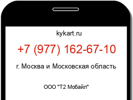 Информация о номере телефона +7 (977) 162-67-10: регион, оператор