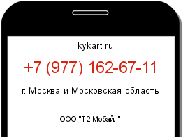 Информация о номере телефона +7 (977) 162-67-11: регион, оператор